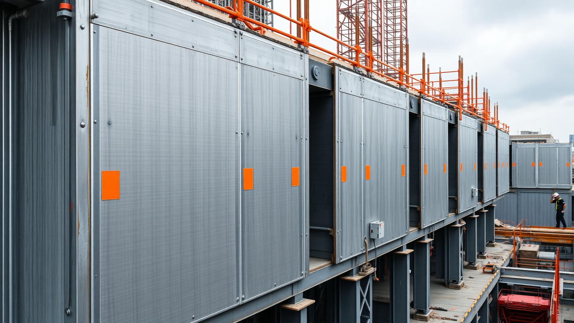 Aluminium monolithic formwork on a high-rise residential structure